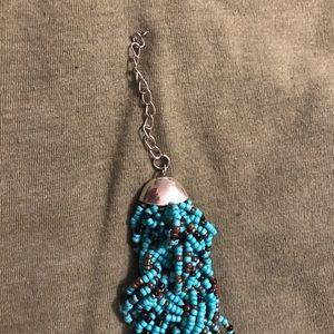 Braided Glass Seed Bead Bracelet with Silver Clasp